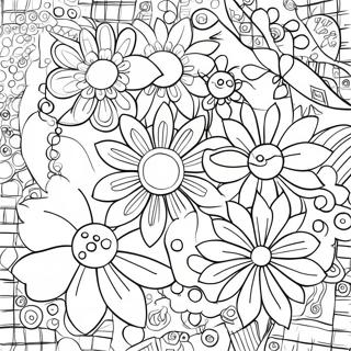 Colorful Felt Flowers Coloring Page 3617-2930