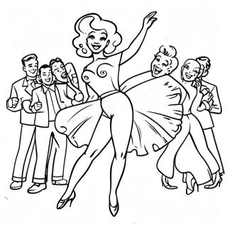 50s Rock And Roll Dancer Coloring Page 36214-28981