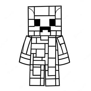 Diamond Armor Minecraft Steve Coloring Pages