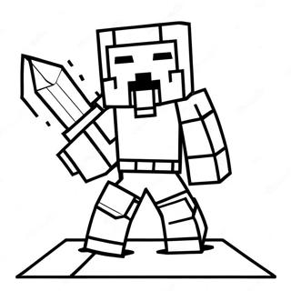 Minecraft Steve In Shiny Diamond Armor Coloring Page 36254-29014