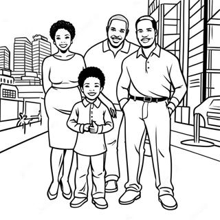 Urban African American Family Coloring Page 36273-29028