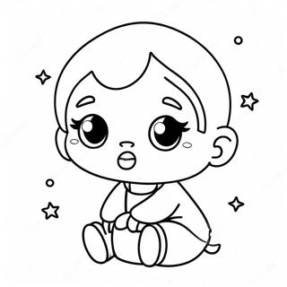 Cute Cry Baby Character Coloring Page 3627-2933