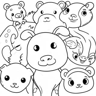 Thick Lined Animal Faces Coloring Page 36283-29038