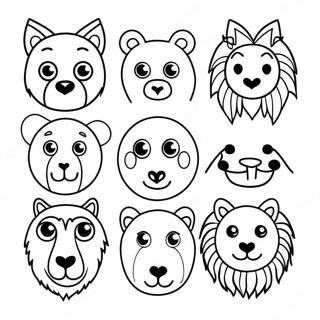 Thick Lined Animal Faces Coloring Page 36283-29040