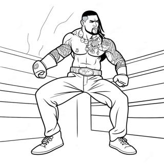 Jey Uso In Action Coloring Page 36304-29050