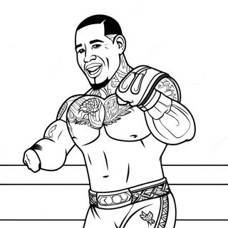 Jey Uso In Action Coloring Page 36304-29052