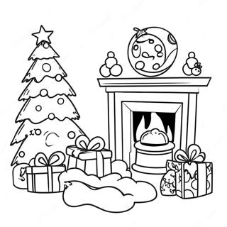 Cozy Christmas Scene Coloring Page 36314-29058