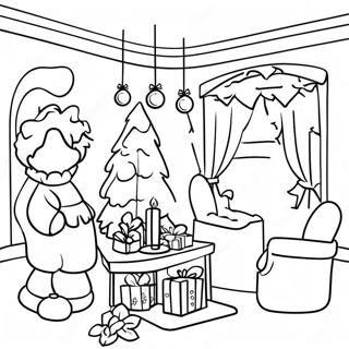 Cozy Christmas Scene Coloring Page 36314-29059