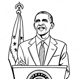 Barack Obama Giving A Speech Coloring Page 36344-29083