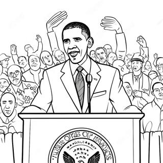 Barack Obama Giving A Speech Coloring Page 36344-29084