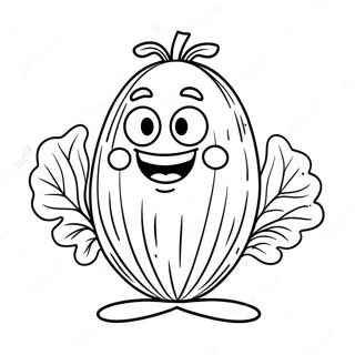 Cartoon Lettuce Character Coloring Page 36354-29089