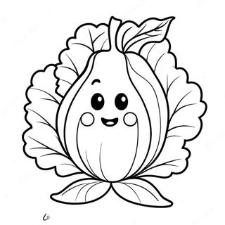 Cartoon Lettuce Character Coloring Page 36354-29092