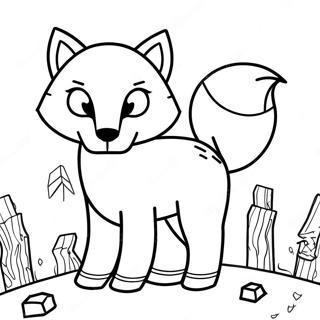 Minecraft Fox Coloring Page 36433-29154