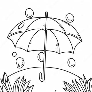 Colorful Umbrella Under April Showers Coloring Page 36444-29172