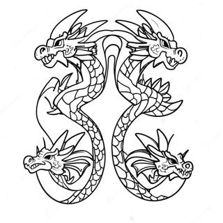 Three Headed Dragon Coloring Page 36453-29165