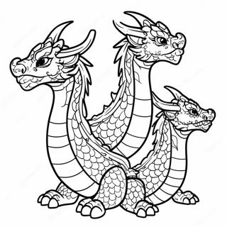 Three Headed Dragon Coloring Page 36453-29168