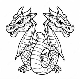 Majestic Three Headed Dragon Coloring Page 36454-29173