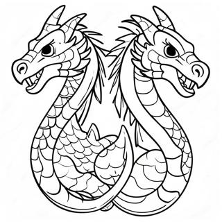 Majestic Three Headed Dragon Coloring Page 36454-29174