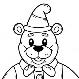 Freddy Fazbear In A Santa Hat Coloring Page 36484-29194