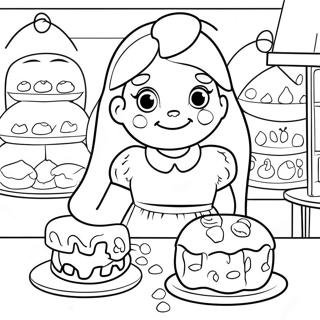 Alice In Wonderland Bakery Coloring Page 36513-29215