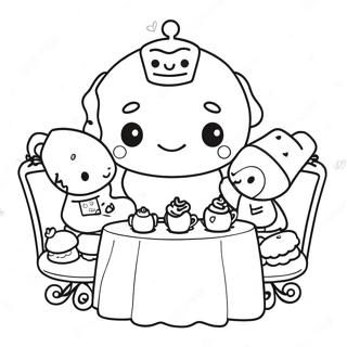 Charming Tea Party In Wonderland Coloring Page 36514-29225