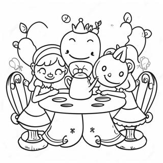 Charming Tea Party In Wonderland Coloring Page 36514-29227