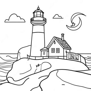 Lighthouse In Maine Coloring Page 36524-29229