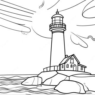 Lighthouse In Maine Coloring Page 36524-29230