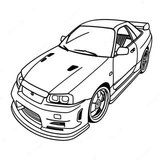 Nissan Skyline R34 Coloring Page 36533-29237