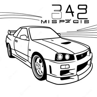 Nissan Skyline R34 Coloring Page 36533-29238