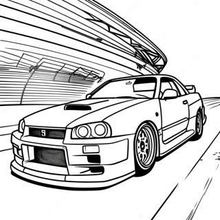 Nissan Skyline R34 Coloring Pages