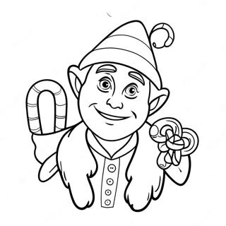 Buddy The Elf With Candy Cane Coloring Page 36544-29245