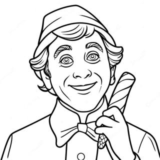 Buddy The Elf With Candy Cane Coloring Page 36544-29246