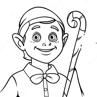 Buddy The Elf With Candy Cane Coloring Page 36544-29248