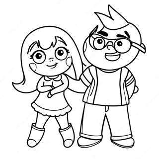 Sam And Cat In A Silly Pose Coloring Page 36554-29250