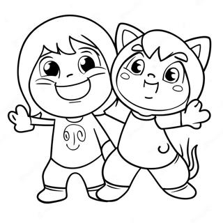 Sam And Cat In A Silly Pose Coloring Page 36554-29251