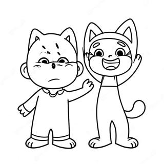 Sam And Cat In A Silly Pose Coloring Page 36554-29252