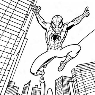 Web Slinging Spiderman In Action Coloring Page 36584-29278