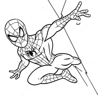 Web Slinging Spiderman In Action Coloring Page 36584-29279