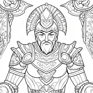 Midas In Golden Armor Coloring Page 36614-29298