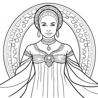 Padme In Elegant Dress Coloring Page 36624-29309