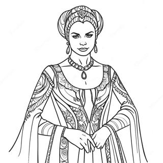 Padme In Elegant Dress Coloring Page 36624-29310