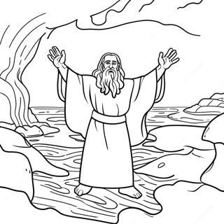 Moses Parting The Red Sea Coloring Page 36634-29319