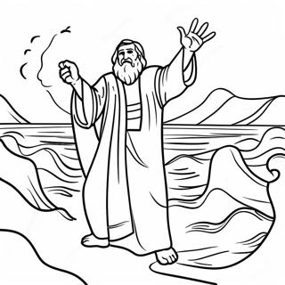 Moses Parting The Red Sea Coloring Page 36634-29320