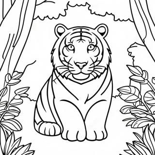 Majestic White Tiger In Jungle Coloring Page 36644-29325