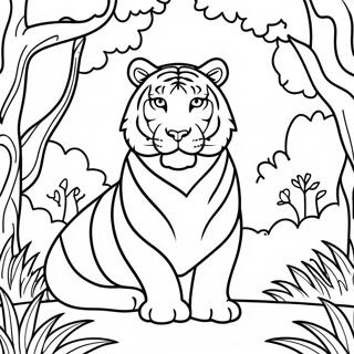 Majestic White Tiger In Jungle Coloring Page 36644-29326