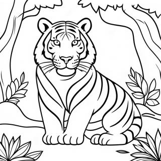 Majestic White Tiger In Jungle Coloring Page 36644-29328