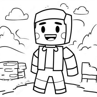 Happy Minecraft Villager Coloring Page 36654-29330