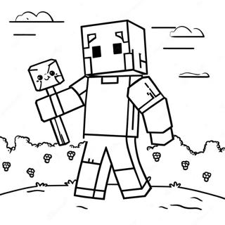 Happy Minecraft Villager Coloring Page 36654-29331