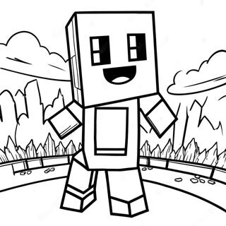 Happy Minecraft Villager Coloring Page 36654-29332